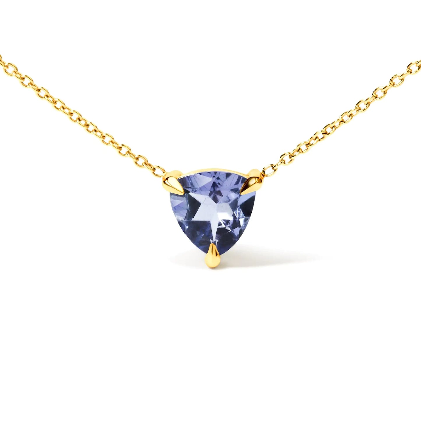 14k Yellow Gold Solitaire 18" Pendant Necklace