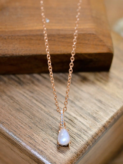 Moonstone Teardrop Pendant Necklace