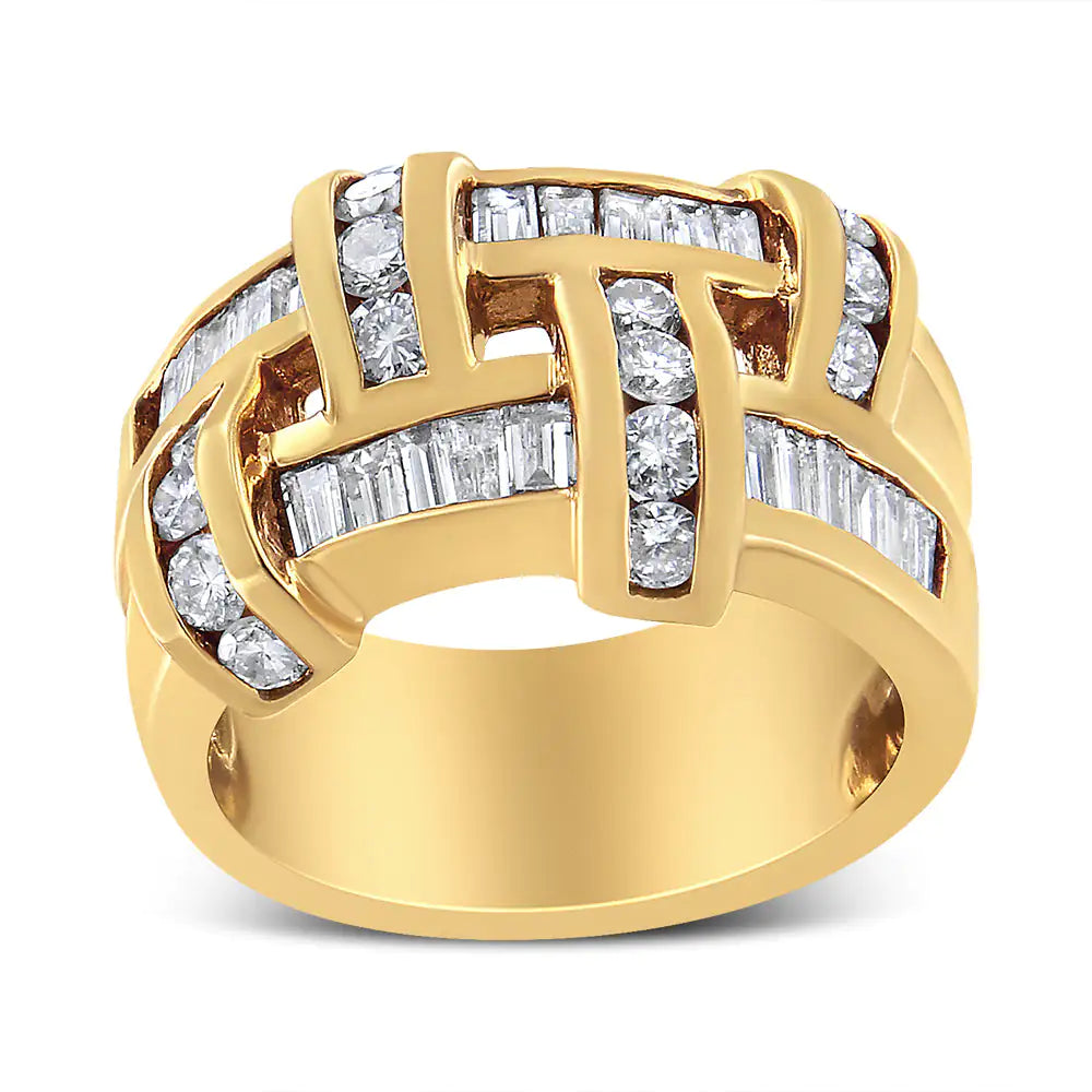 14K Yellow Gold Diamond Ring - Size 6