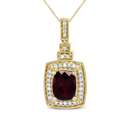 14K Yellow Gold Diamond 8" Pendant Necklace