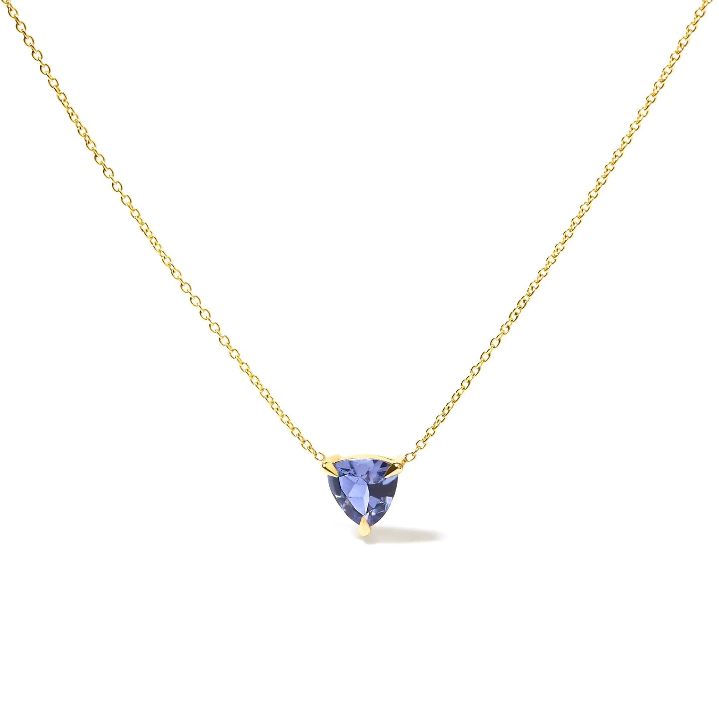 14k Yellow Gold Solitaire 18" Pendant Necklace