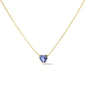 14k Yellow Gold Solitaire 18" Pendant Necklace