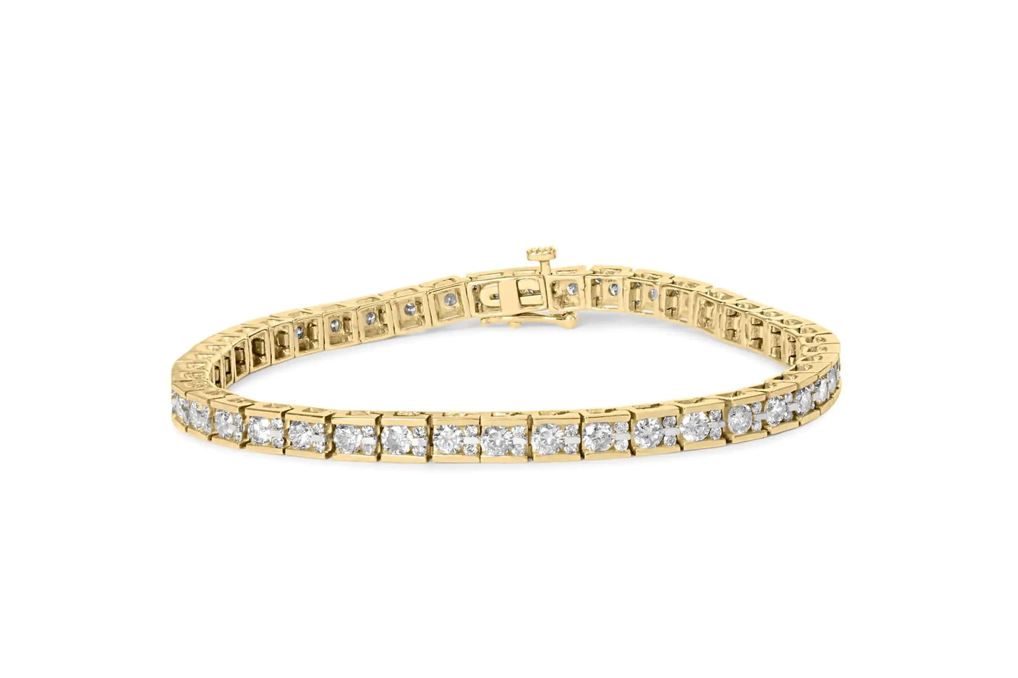 10K Yellow Gold Diamond 7" Bracelet