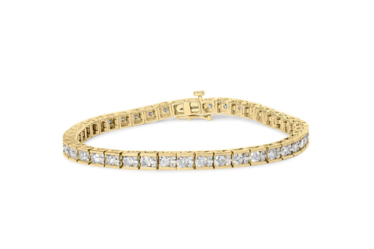 10K Yellow Gold Diamond 7" Bracelet