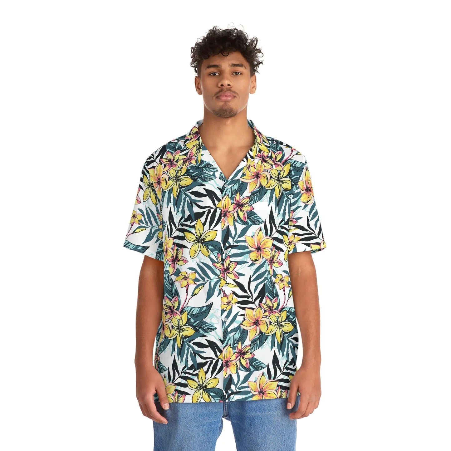 Men's Tropical Floral Print Hawaiian Shirt