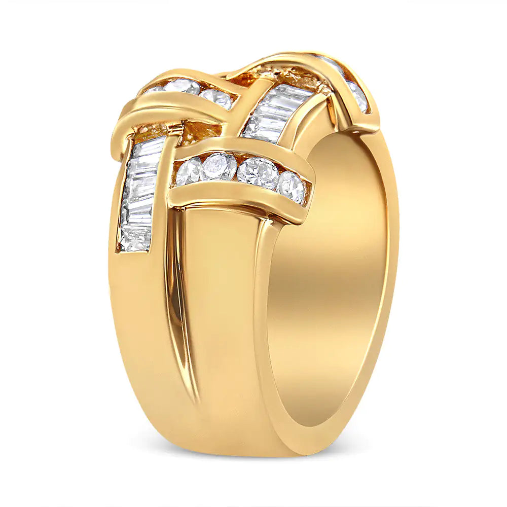 14K Yellow Gold Diamond Ring - Size 6